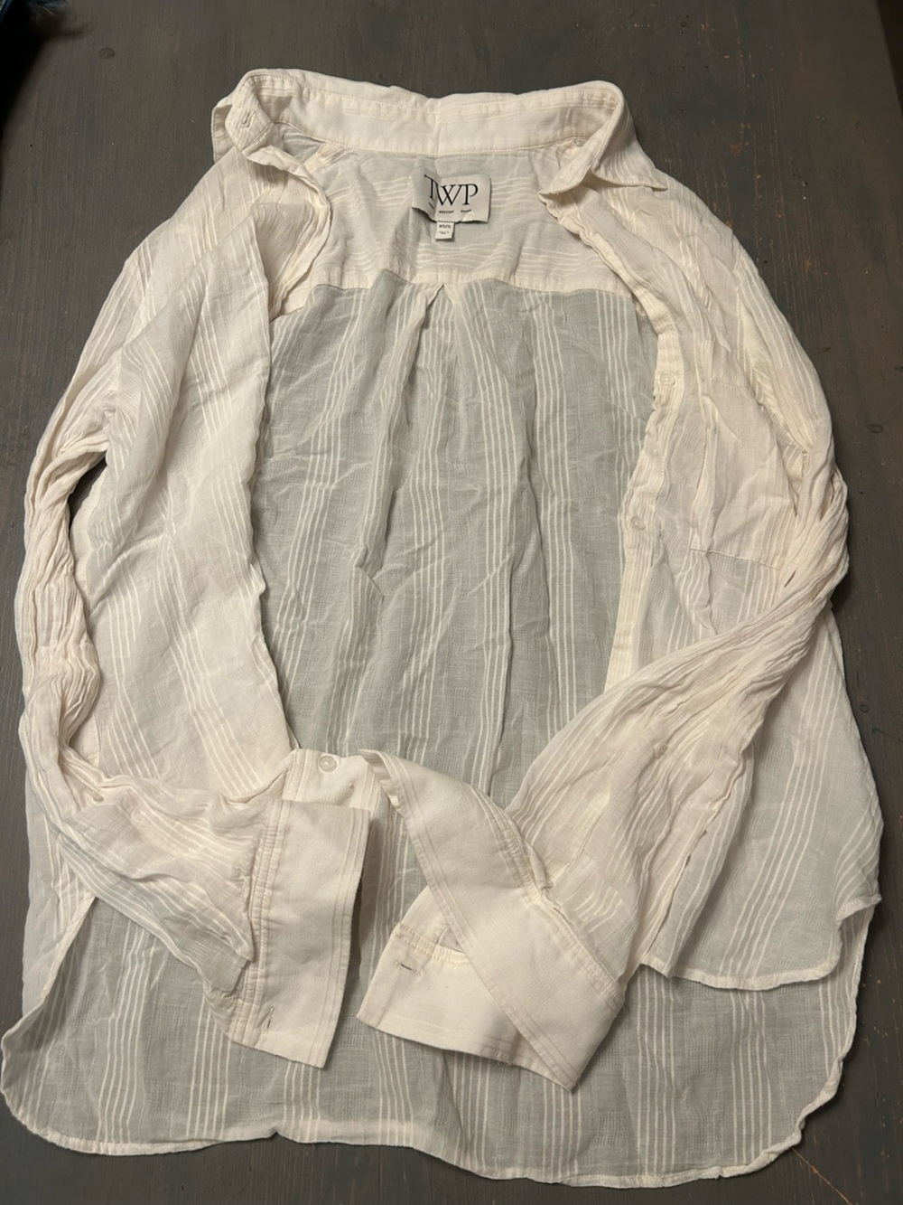 TWP cotton button down long sleeve blouse